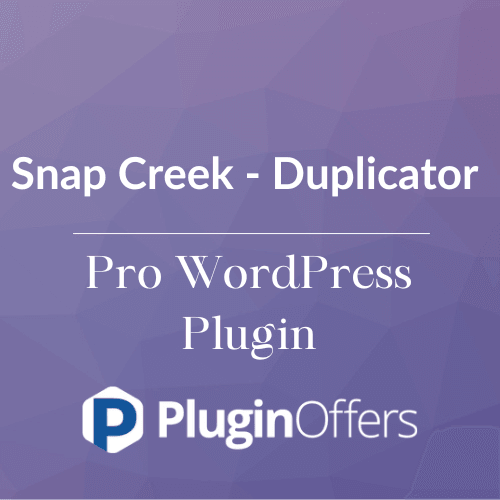 Snap Creek - Duplicator Pro WordPress Plugin - Plugin Offers