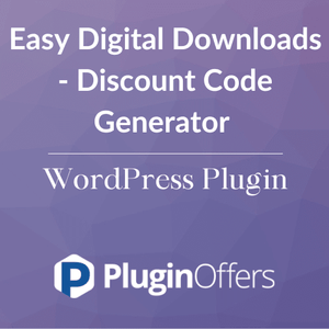 Easy Digital Downloads - Discount Code Generator WordPress Plugin - Plugin Offers