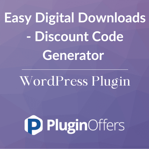 Easy Digital Downloads - Discount Code Generator WordPress Plugin - Plugin Offers