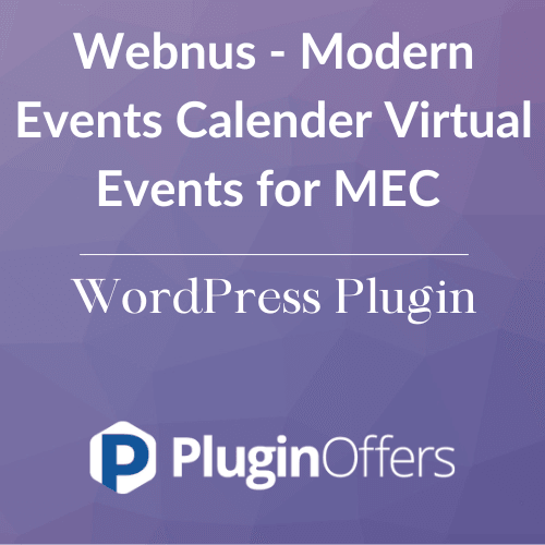 Webnus - Modern Events Calender Virtual Events for MEC WordPress Plugin - Plugin Offers