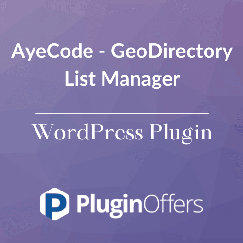 AyeCode - GeoDirectory List Manager WordPress Plugin - Plugin Offers
