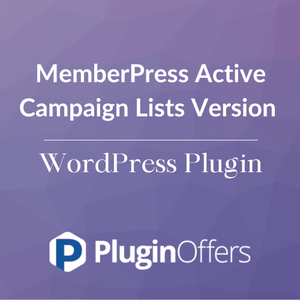 MemberPress Active Campaign Lists Version WordPress Plugin - Plugin Offers