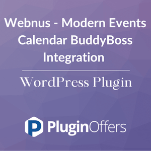Webnus - Modern Events Calendar BuddyBoss Integration WordPress Plugin - Plugin Offers