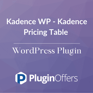 Kadence WP - Kadence Pricing Table WordPress Plugin - Plugin Offers