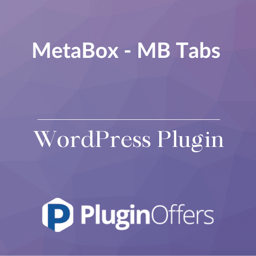 MetaBox - MB Tabs WordPress Plugin - Plugin Offers