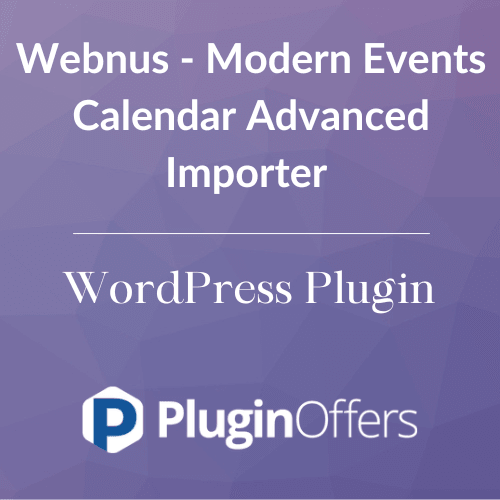 Webnus - Modern Events Calendar Advanced Importer WordPress Plugin - Plugin Offers