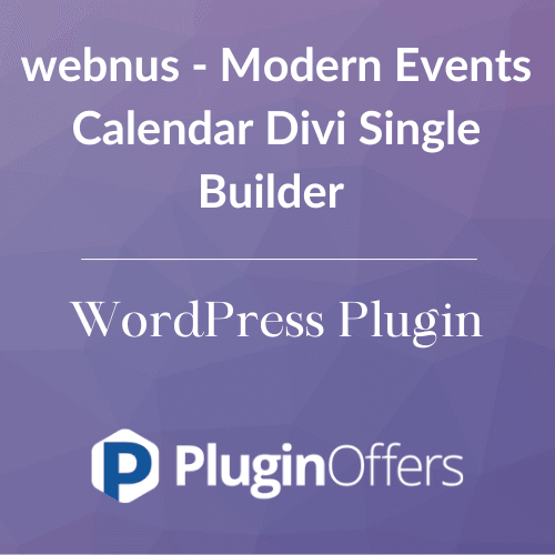 webnus - Modern Events Calendar Divi Single Builder WordPress Plugin - Plugin Offers