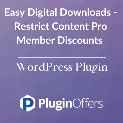 Easy Digital Downloads - Restrict Content Pro Member Discounts WordPress Plugin - Plugin Offers