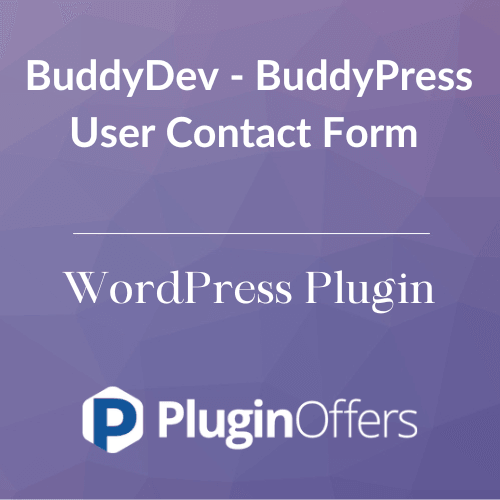 BuddyDev - BuddyPress User Contact Form WordPress Plugin - Plugin Offers